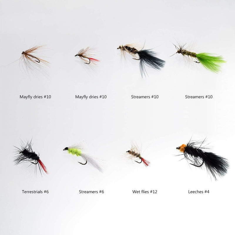 Load image into Gallery viewer, Fly Fishing Flies Assortment Kit 30 pcs Dry Wet Nyphms Tenkara Popper Streamer Woolly Bugger for Trout Bass Steelhead with Fly Bo
