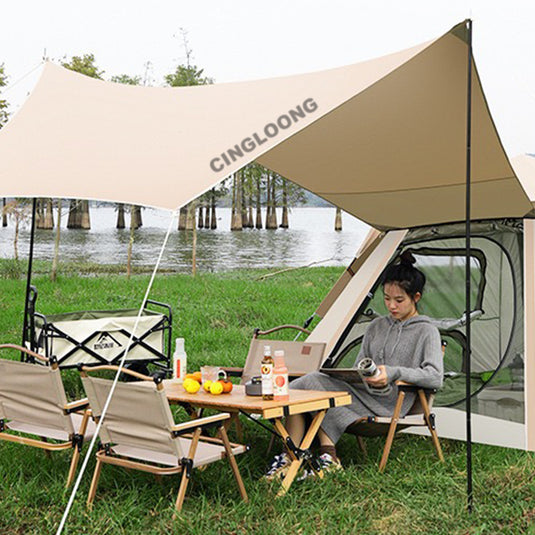 CINGLOONG Outdoor Camping Tent 2/4 Person Waterproof Camping Tents Easy Setup Two/Four Man Tent Sun Shade 2/3/4 People