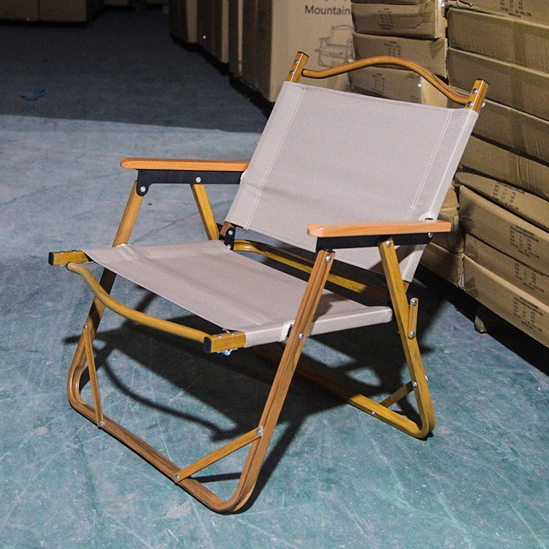 Load image into Gallery viewer, Cingloong Foldable Wooden Grain Aluminum Camping Chair
